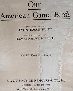 Our American Game Birds Portfolio Prints by Lynn Bogue Hunt 1917 E. I. Dupont