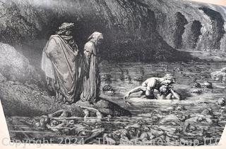 Large Scale Dante's Inferno New Edition Illustrated by Cassell Gustave Dore Circa 1880's 