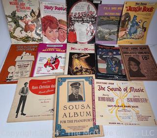 Large Collection Sheet Music Including Disney, Masonic, WWII Themed and Patriotic