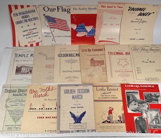 Large Collection Sheet Music Including Disney, Masonic, WWII Themed and Patriotic