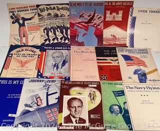 Large Collection Sheet Music Including Disney, Masonic, WWII Themed and Patriotic