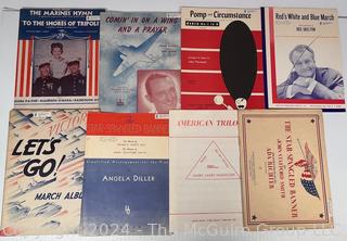 Large Collection Sheet Music Including Disney, Masonic, WWII Themed and Patriotic