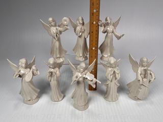 Eight (8) Porcelain Dresden Christmas Angel Choir