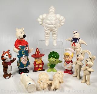 Promotional Brand Mascot Toys from Michelin Tires, Breakfast Cereals, Green Giant, Pillsbury, Icee, and Stay Puff Marshmallows 