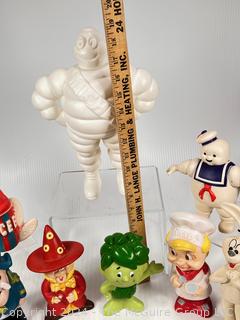 Promotional Brand Mascot Toys from Michelin Tires, Breakfast Cereals, Green Giant, Pillsbury, Icee, and Stay Puff Marshmallows 