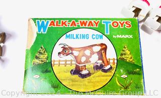 Collection of Novelty "Walk-a-Way" Ramp Walking Character Plastic Toys