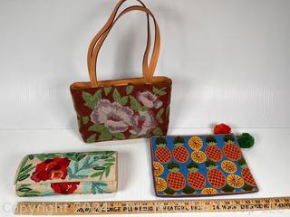 Three (3) Beaded Handbags and Clutches.  