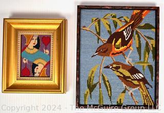 Two (2) Framed Needlepoint Art Pieces