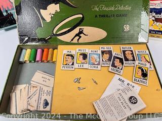 Board Games Including Mr. Ree The Fireside Detective 1946, Cargoes Shipping Game, and Roundup Board Game