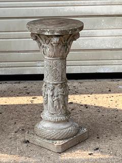 Ornate Cement Garden Pedestal or Bird Bath Base.  24" Tall