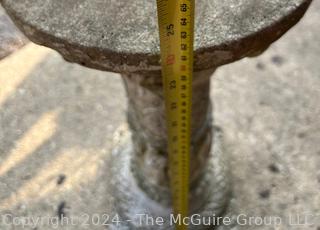 Ornate Cement Garden Pedestal or Bird Bath Base.  24" Tall