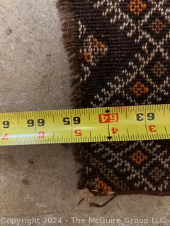 Turkish Kilim Rug in Browns. 28" x 65"