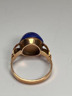 Cabochon Lapis in 18kt Yellow Gold Ring. 4.7 grams