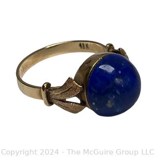 Cabochon Lapis in 18kt Yellow Gold Ring. 4.7 grams