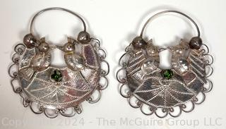 Handmade Turkish Hoop Earrings with Love Birds.  