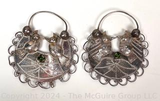 Handmade Turkish Hoop Earrings with Love Birds.  