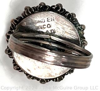 Sterling Silver Etruscan Cannetille Dome Ring, Made in Mexico.