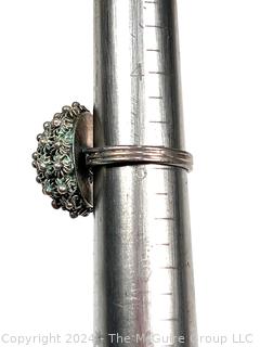 Sterling Silver Etruscan Cannetille Dome Ring, Made in Mexico.