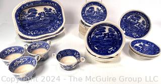 Set of Copeland Spode's Tower England Including Plates, Saucers, Bowls & Platter