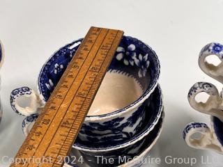 Set of Copeland Spode's Tower England Including Cups, Saucers & Soup Bowls