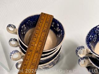 Set of Copeland Spode's Tower England Including Cups, Saucers & Soup Bowls