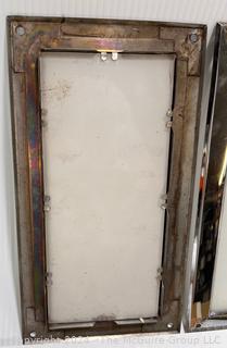 Three Milk White Glass Lighting Panels in Metal Frames and Collection of Antique Glass Negatives circa 1900's