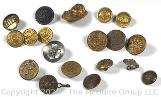 Collection of Brass Military Uniform Buttons 