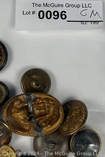 Collection of Brass Military Uniform Buttons 