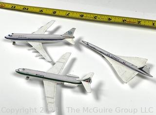 Three (3) Die Cast Toy Planes Including French Concord, Boeing 747 & Alitalia SE-2120