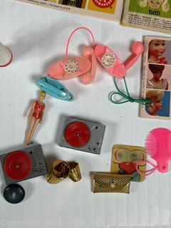 Large Collection of Barbie Doll Clothes and Accessories by Mattel in Black Carry Case with Chifforobe by Susy Goose 