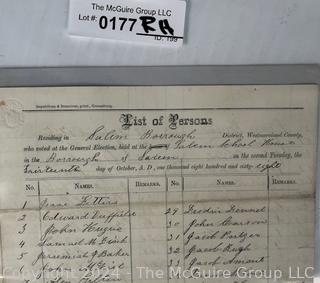 1868 Election Inspectors, Judges, Recorded Roll of Voters and Vote Tally Sheets  