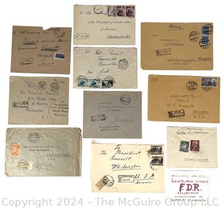 Ten (10) Posted Envelopes Addressed to FDR President Franklin D Roosevelt