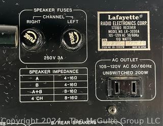 Lafayette LR-3030a AM/FM Stereo Receiver 30W Amplifier. Powers on