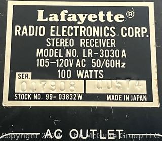 Lafayette LR-3030a AM/FM Stereo Receiver 30W Amplifier. Powers on