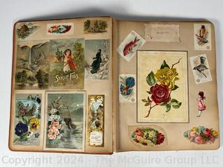 1893 Columbian Exposition Souvenir Scrapbook with Postcards, Advertising Cards & Illustrations.