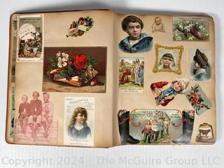 1893 Columbian Exposition Souvenir Scrapbook with Postcards, Advertising Cards & Illustrations.