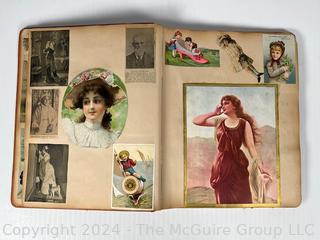 1893 Columbian Exposition Souvenir Scrapbook with Postcards, Advertising Cards & Illustrations.