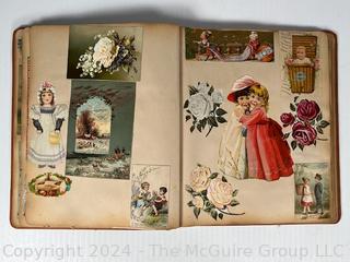 1893 Columbian Exposition Souvenir Scrapbook with Postcards, Advertising Cards & Illustrations.