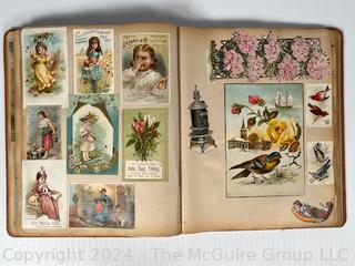 1893 Columbian Exposition Souvenir Scrapbook with Postcards, Advertising Cards & Illustrations.