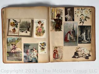 1893 Columbian Exposition Souvenir Scrapbook with Postcards, Advertising Cards & Illustrations.