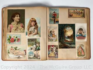 1893 Columbian Exposition Souvenir Scrapbook with Postcards, Advertising Cards & Illustrations.