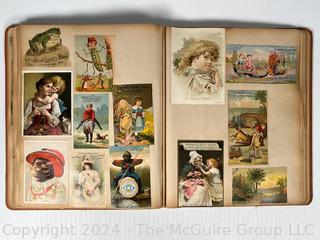 1893 Columbian Exposition Souvenir Scrapbook with Postcards, Advertising Cards & Illustrations.