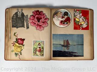 1893 Columbian Exposition Souvenir Scrapbook with Postcards, Advertising Cards & Illustrations.