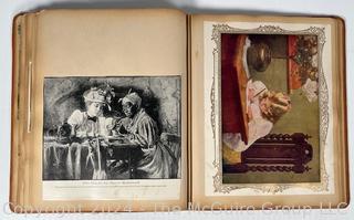 1893 Columbian Exposition Souvenir Scrapbook with Postcards, Advertising Cards & Illustrations.