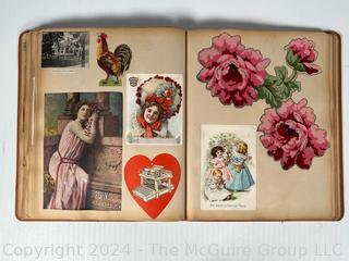 1893 Columbian Exposition Souvenir Scrapbook with Postcards, Advertising Cards & Illustrations.