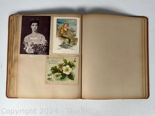 1893 Columbian Exposition Souvenir Scrapbook with Postcards, Advertising Cards & Illustrations.