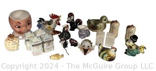 Selection of Animal Character Ceramic S&P Shakers, Creamers, Containers