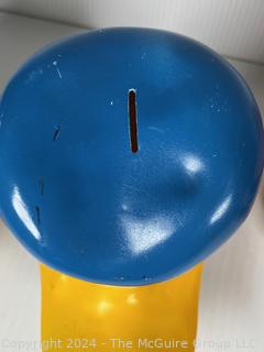 1971 Mickey Mouse, Donald Duck, Pinocchio head Vinyl Plastic Coin Banks Play Pal Plastics Disney