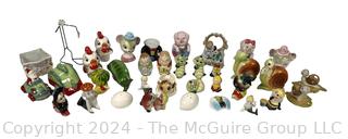 Collection of Ceramic Character Decorative Items Including Shakers