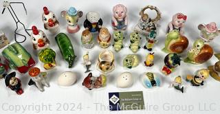 Collection of Ceramic Character Decorative Items Including Shakers